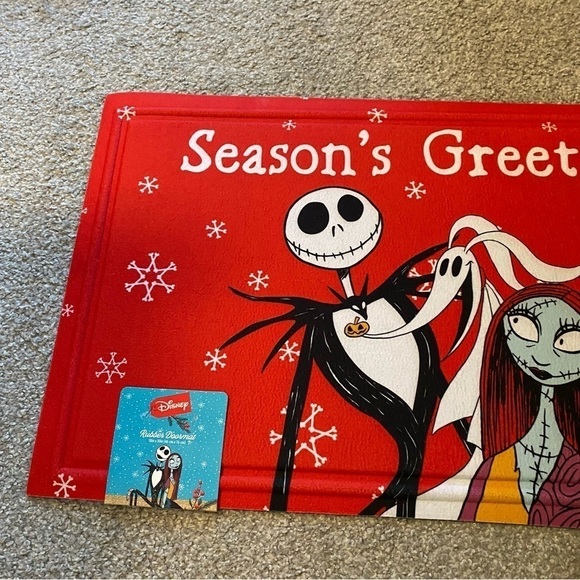 Disney Nightmare Before Christmas Jack Skellington Rubber Doormat Red Zero - Picture 2 of 4
